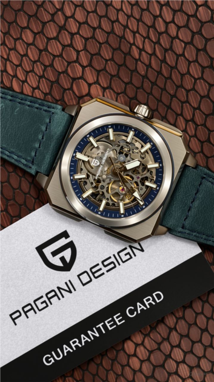 Pagani Design Original Automatic Skeleton Watch With Genuine Box And Accessories